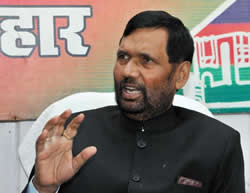 LJP chief Ramvilas Paswan during a press conference in Patna