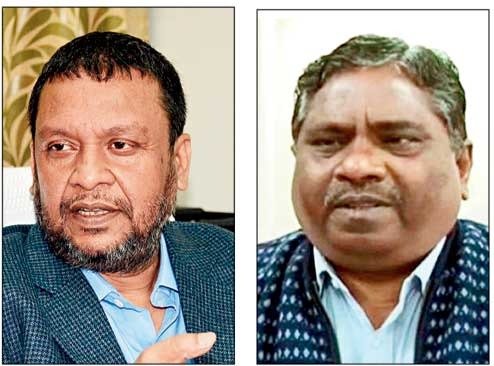 Suspended IAS officer Sudhir Kumar and (right) former BSSC secretary Parmeshwar Ram